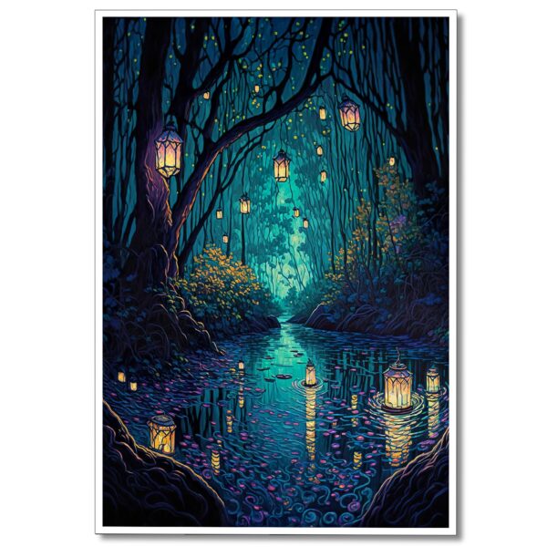 Yuaruo Halloween Aesthetic Wonderland Fireflies: Enchanting Tapestry of Magical Trees