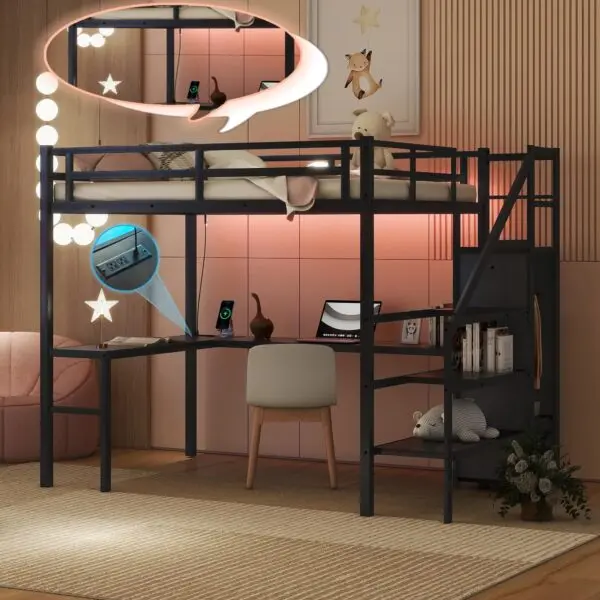 Linique L-Shaped Charging Wardrobe Adjustable Bed: A Smart Space-Saver for Compact Living
