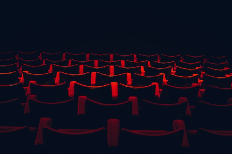 red and black theater seats