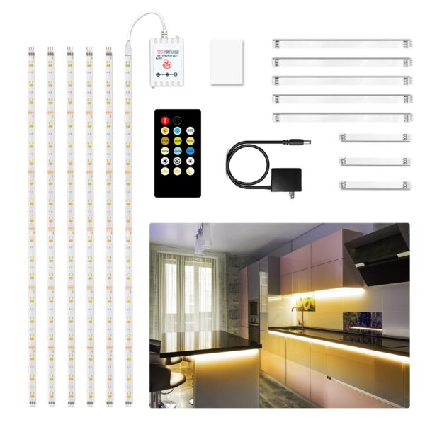 Under Cabinet LED Light Strip Kit with Remote Control