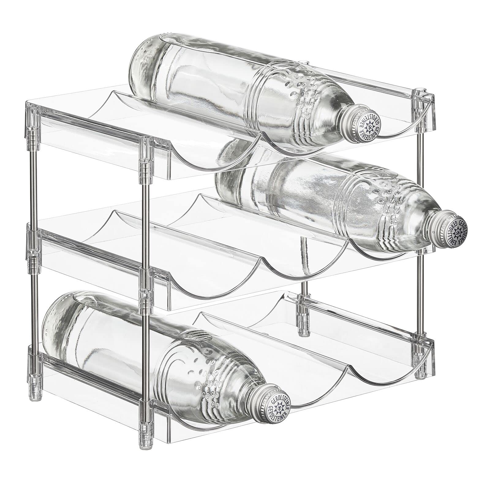 Stackable Clear Water Bottle Storage Rack Organizer