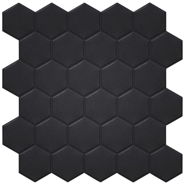 Hexagon Matte Black Wall Tile