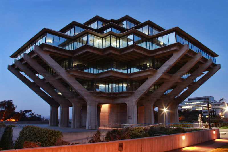 Night View of The Geisel Library, University of California San Diego