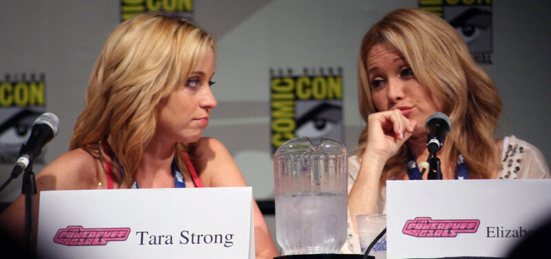 Tara Strong and Elizabeth Daily at Event