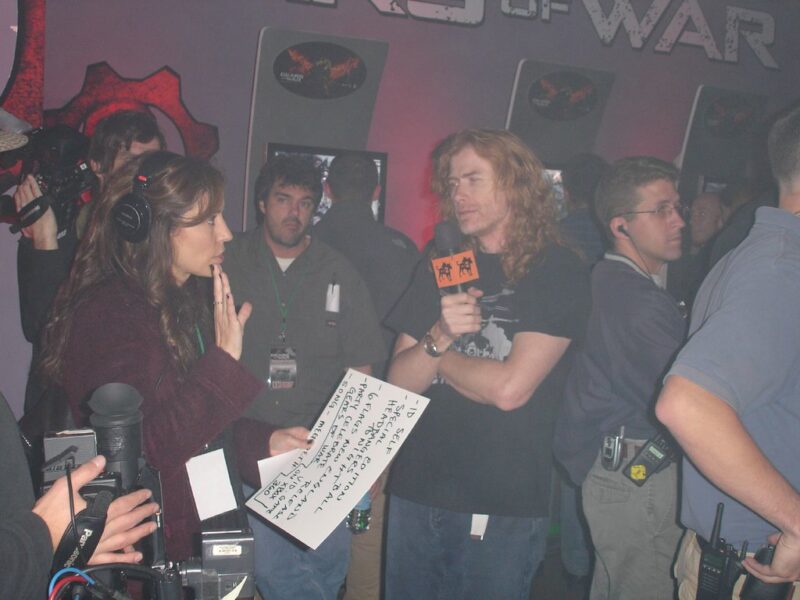 Dave Mustaine filming some MTV stuff