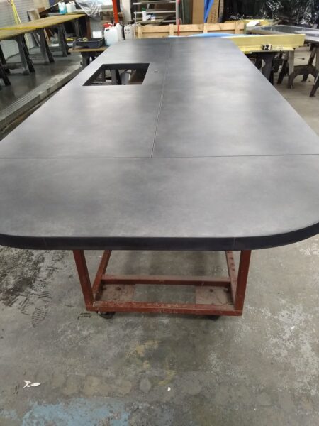 201 - Large Zinc Kitchen Island with Patina Finish