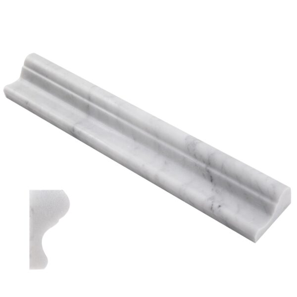 Carrara White Marble Chair Rail Molding