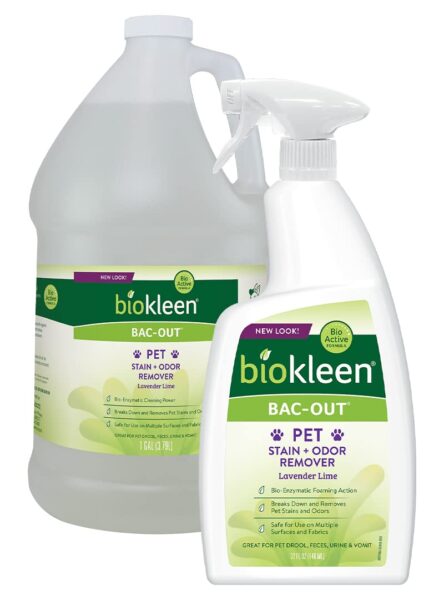 Biokleen Bac-Out Pet Stain & Odor Remover - Lavender Lime, 1 Gallon + 32 oz Spray