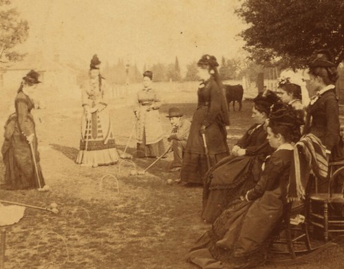 (animated stereo) Croquet in the Gilded Age, 1885