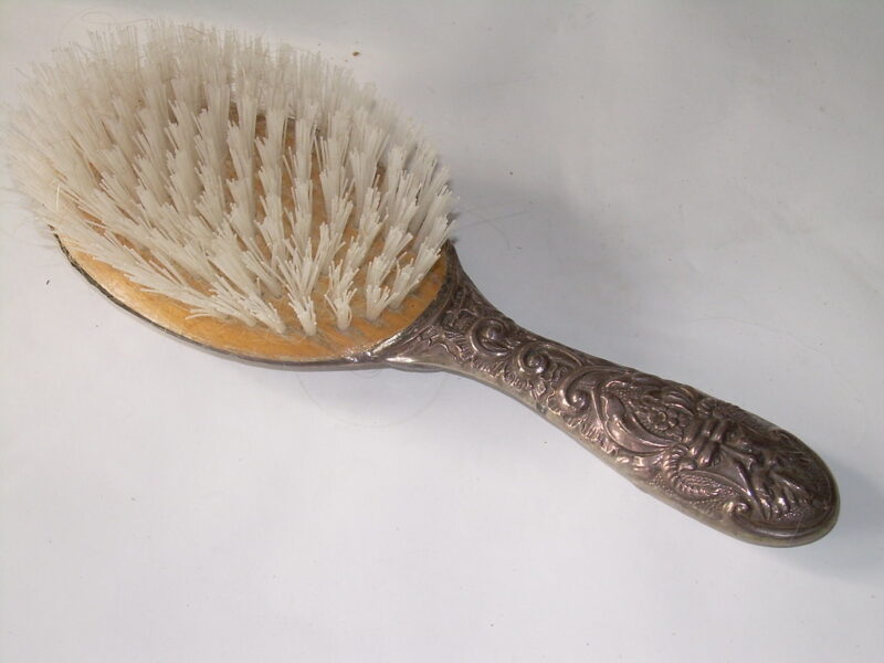 silver hairbrush