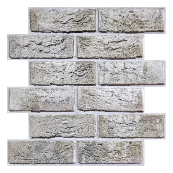 3D Gray Brick Wall Panels