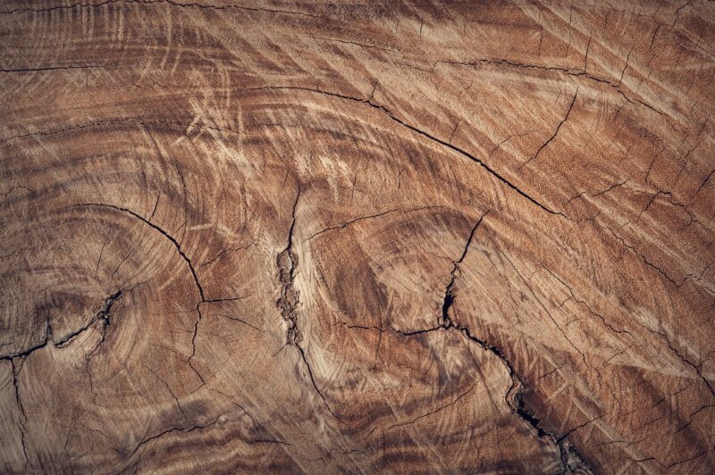 Close-up of a textured brown wooden surface showcasing natural patterns and grain details.