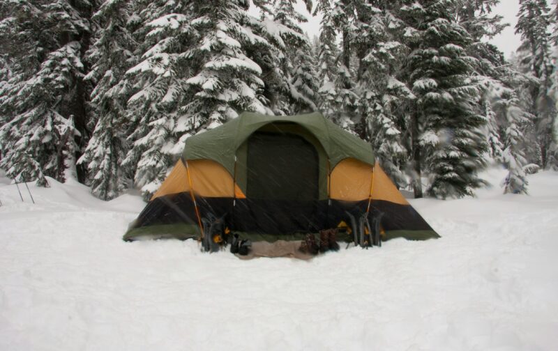 best cold weather family tent in snowy forest