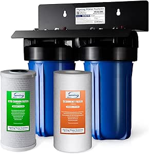 iSpring WGB21B 2-Stage Whole House Water Filtration System, with 10