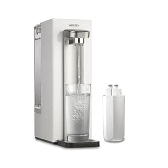 Brita Hub Compact Instant Powerful Countertop Water Filter System, Reduces 70+ Contaminants, 9 Cup Water Reservoir, Includes 6 Month Carbon Block Filter, White, 87344