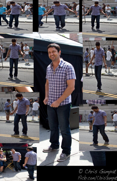 Gerard Butler set of The Bounty