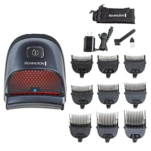 Remington Shortcut Pro Self-Haircut Trimmer Kit, Waterproof Cordless Electric Razor for Head, Beard, and Body, Curved Blades and 9 Trimmer Lengths, Head Shaver, 5-Minute Quick-Charge, 14-Piece Set