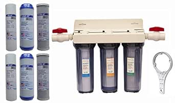 Whole House 3-Stage Water Filtration System, 3/4