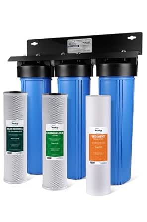 iSpring SGS-Tested Lead Removal Whole House Water Filter System, Reduces Arsenic, Cadmium, Mercury, Sediments, Chlorine, and up to 99% Lead, Model: WGB32B-CPB