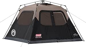 Coleman Cabin Tent with 1-Minute Setup, 4/6/8/10 Person Instant Tent with Weatherproof Floor, Pre-Attached Poles, Air Vent, & Carry Bag