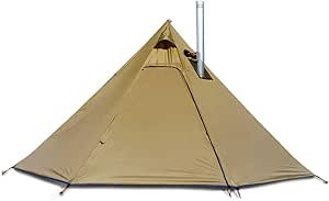 4 Persons 5lb Lightweight Tipi Hot Tents with Stove Jack, 7'3