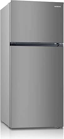 30“ Top Freezer Refrigerator with 17.6 Cu. Ft.Capacity, Adjustable Thermostat Control, Full Size Freestanding Frost Free Fridge for Garage/Office/Home/Apartment, Stainless Steels Grey