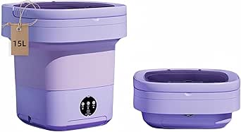 Portable Washing Machine, Mini Washer,15L Upgraded Large Capacity Foldable Washer.Deep Cleaning of Underwear, Baby Clothes and Other Small Clothes.Suitable for Apartments, Dormitories, Hotels.(Purple)