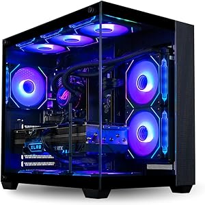 Panorama RTX 5080 Gaming PC Desktop - AMD 8 Core Ryzen 7 9800X3D, 64GB DDR5 RAM, 2TB NVMe Gen4 SSD, LiquidCooled, WiFi 6E + BT, Windows 11 Pro - Best 2025 RGB Prebuilt Tower Computer for Gamers