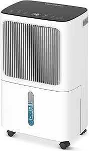 Dehumidifier for Basement with Drain Hose Max 34 Pint, VEAGASO 2500 Sq.Ft Dehumidifiers for Home, Large Room, Bathroom, Three Operation Modes, Intelligent Humidity Control, Dry Clothes, 24HR Timer