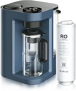 Bluevua RO100ROPOT-Lite(UV) Countertop Reverse Osmosis Water Filter System, 7-Stage Purification with UV and Remineralization, 3:1 Pure to Drain, Portable Water Purifier (Blue)