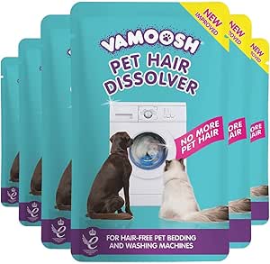 Vamoosh Pet Hair Dissolver- Pet Hair Remover for Washing Machines, 6x100g (2 Boxes), Removes Odor Dissolves Dog, Cat, Animal Fur, Cleans Pet Bedding in Washing Machine, Easy to Use, Up to 6 Washes