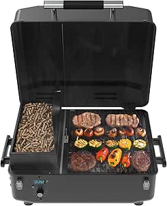 Z GRILLS 200A Portable Wood Pellet Grill & Smoker, Tabletop Wood Pellet Smoker with PID V2.0 Controller, Meat Probes, 202 sq.in Cooking Area, Fit for RVs, Road Trips & Apartments