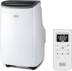 BLACK+DECKER 10,000 BTU Portable Air Conditioner up to 450 Sq.Ft. with Remote Control,White