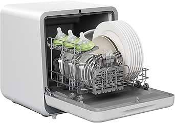 Silonn Countertop Dishwasher - Portable Dishwasher with 5L Water Tank, 6 Wash Programs, 4 Place Setting Capacity, 3 Spray Cleaning, Air Dry Function, Compact Dishwasher for Apartments & RVs