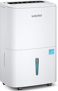 Waykar 80 Pints Energy Star Home Dehumidifier for Spaces up to 5,000 Sq. Ft at Home, in Basements and Large Rooms with Drain Hose, Handle, Auto Defrost and Self-Drying.