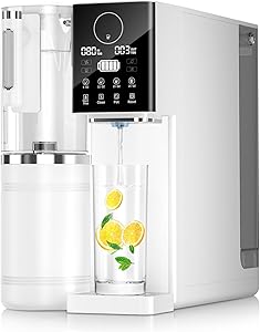 Reverse Osmosis Water Filter, Water Purifier, 8-Stage RO Filtration System, Portable Water Purifier Countertop for Kitchen, Office, RV, No Installation, White