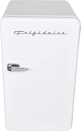 Frigidaire Retro Compact Refrigerator with Chiller, 3.2 cu ft Countertop Fridge, Built-In Bottle Opener, Rounded Corners, Premium, for Office, Bedroom, Dorm Room, Cabin, 18.5D x 20W x 31.5H (White)