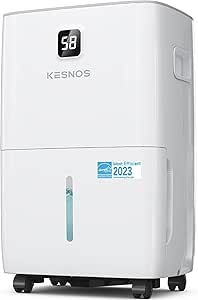 Kesnos 80 Pints Energy Star Dehumidifier for Home & Basement with Drain Hose, Front LED Display and 1.06 Gal Water Tank, Ideal for Spaces up to 5,500 Sq. Ft., Featuring Auto Defrost & Timer Function