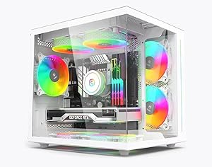 Gaming Computer Intel 12th I5-12400F (12-Threaded, up to 4.4GHz) 32GB DDR4 RAM Nvme SSD 1000GB RTX 3050 650W PSU RGB Fan Prebulilt Desktop PC White