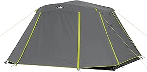 CORE Instant Cabin Tents | 6 Person / 9 Person / 10 Person / 12 Person Family Cabin Multi Room Pop Up Tents Car Camping | Included Storage Pockets for Camping Accessories