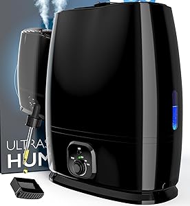 Everlasting Comfort Cool Mist Humidifiers for Bedroom 6L - Humidifier Large Room No-Filter, Quiet Air Humidifier for Plants, Baby, Allergies, Dry Skin, Congestion, 50 Hr Run Time, Easy Clean