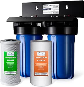 iSpring WGB21B 2-Stage Whole House Water Filtration System, with 10