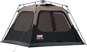 Coleman Cabin Tent with 1-Minute Setup, 4/6/8/10 Person Instant Tent with Weatherproof Floor, Pre-Attached Poles, Air Vent, & Carry Bag