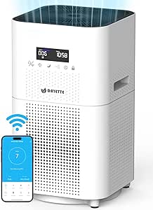 Smart WIFI Air Purifiers for Home Large Room Up to 3000 Sq Ft, APP & Alexa Control Air Cleaner, H14 Ture HEPA Filter for Allergies Pet Dander Smoke Dust, 22dB Sleep Mode for Bedroom