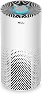 Afloia Air Purifiers for Home Bedroom Large Room Up to 1076 Ft², True HEPA Filter Air Purifier for Pets Dust Pollen Allergies Dander Mold Odor Smoke, 22dB&7 Color Light, Kilo White