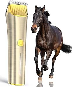 oneisall Cordless Horse Clippers,Low Noise 2 Speed Horse Grooming Clippers,Horse Trimmer Shaver Kit for Matted Long Hair,Detachable Stainless Steel Blade Horse Grooming Kit for Thick Coat