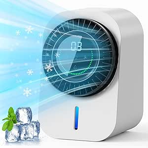 Portable Air Conditioners, Personal Evaporative Air Cooler with 3 Speeds &12H Timer, 600ML Cooling Fan Mini Air Conditioner, Portable AC Unit Fan for Room Bedroom Office Desk Camping