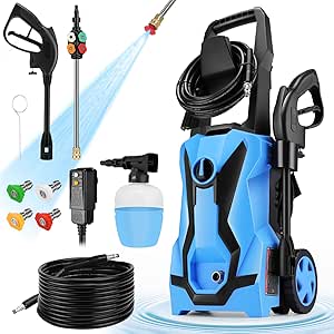 Power Washer Homdox 4500 Pressure Washer 1700W Electric Power Washer High Pressure Cleaner Machine with 4 Nozzles Foam Cannon,Best for Cleaning Homes, Cars, Driveways, Patios