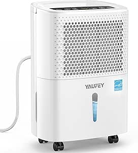 Yaufey 2024 Most Efficient Energy Star Dehumidifier for 2,000 Sq. Ft. Home, Basement and Large Room - Powerful, Quiet with Humidity Control, Timer, Drain Hose and Water Tank