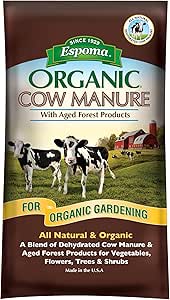 Espoma Organic Cow Manure Compost Blend - 1 Cubic Foot Bag. Soil Amendment & Fertilizer for use When Planting Vegetables, Flowers, Trees & Shrubs.